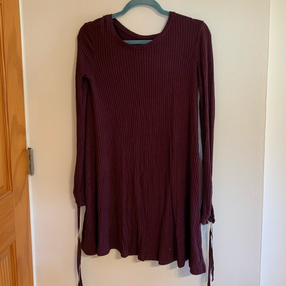 Maroon sweater dress